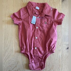 Baby gap short sleeve‎ oxford bodysuit